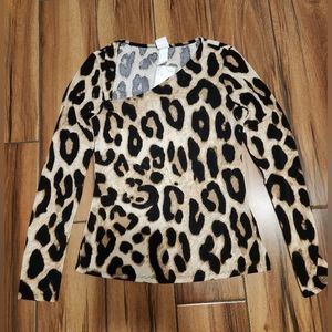 Leopard print asymmetrical shirt